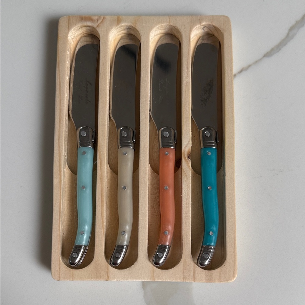 Laguiole Cheese Spreaders with Colorful Handles